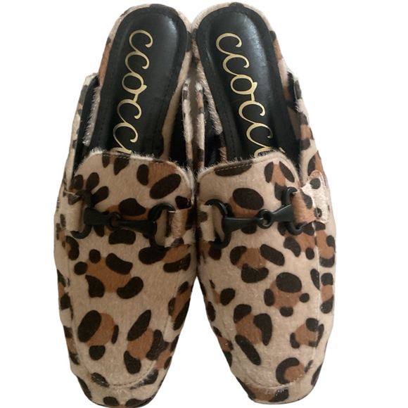 CCOCCI ADELIA Leopard Print Mules Size 9 black metal horsebit detail - Picture 6 of 14